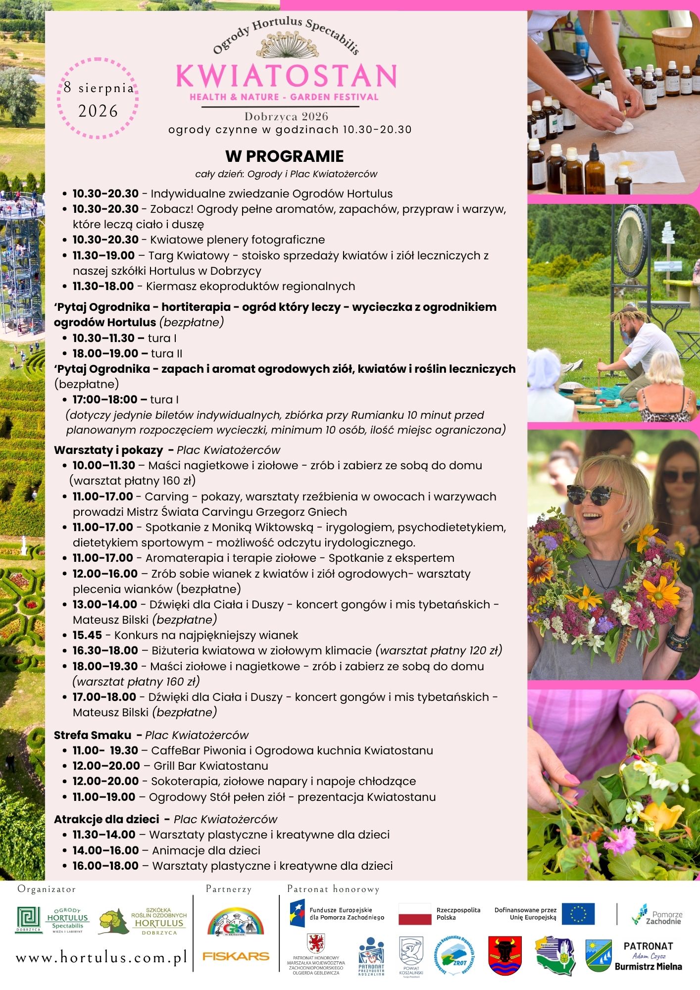 Kwiatostan zdrowie - progra, wydarzenia odbywającego się 8 sierpnia 2026 roku w ogrodach Hortulus Spectabilis w Dobrzycy